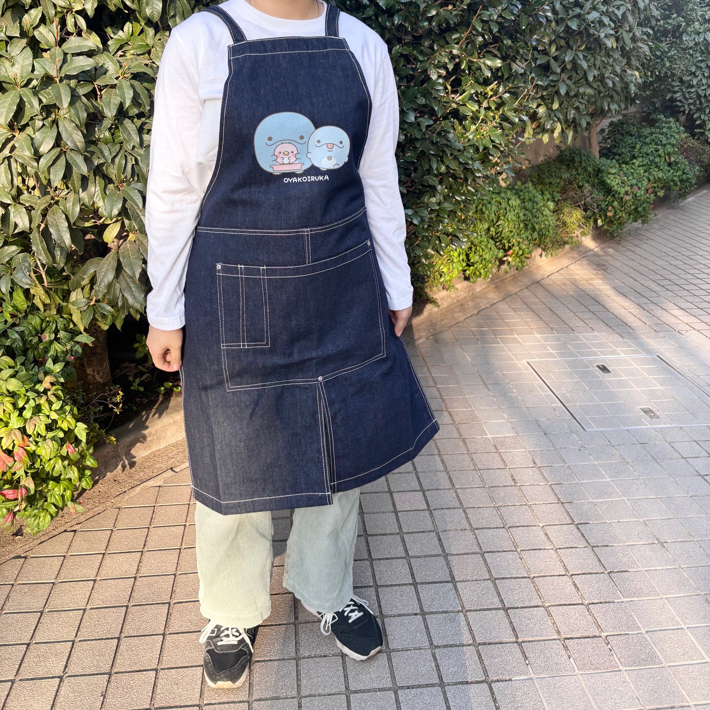 [OYAKOIRUKA] Washed-Canvas-Schürze (Cross-Typ) [Versand Mitte April]