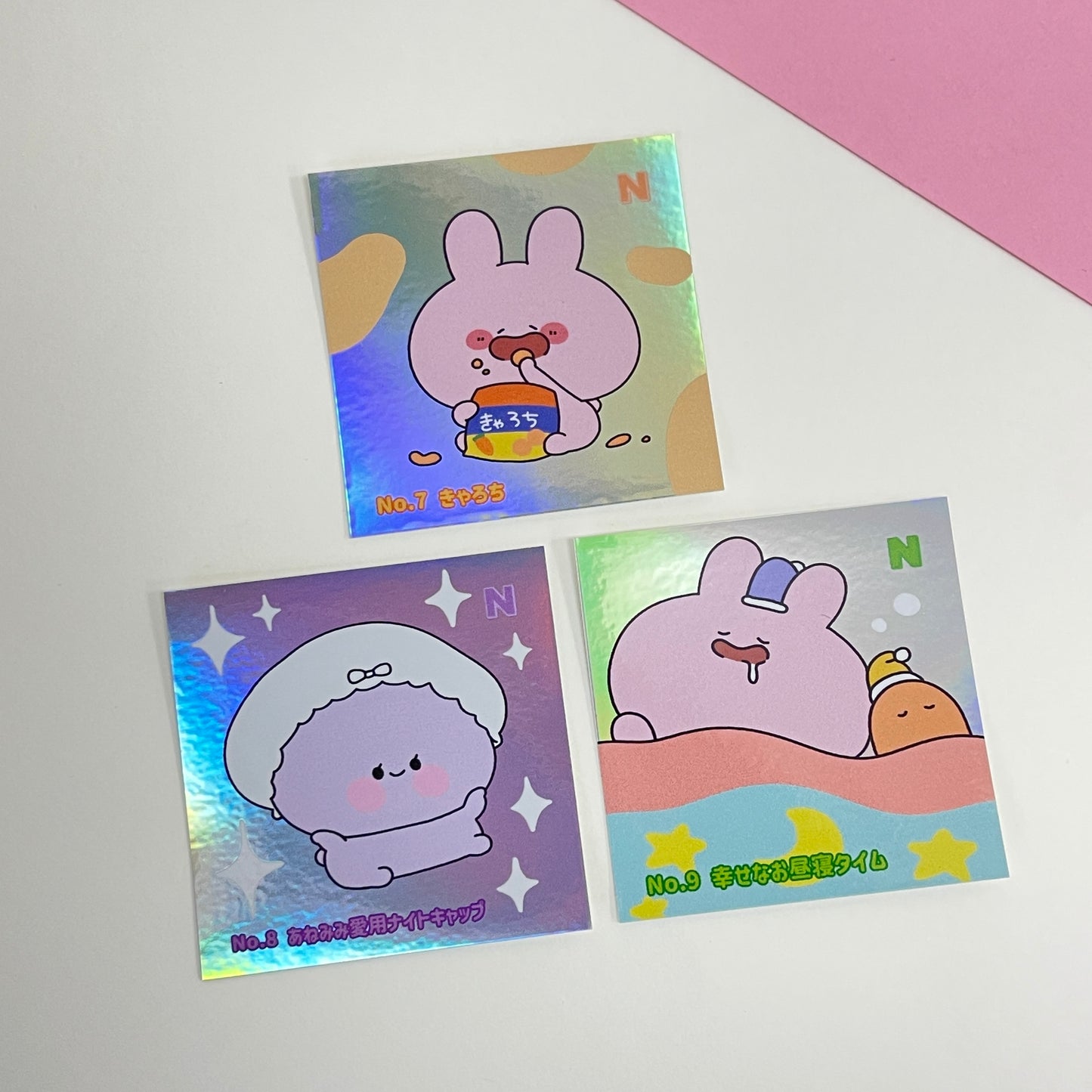 [ASAMIMI-CHAN] Random Square Holo Sticker (6 types in total) (ASAMIMI BASIC 2024 APRIL)