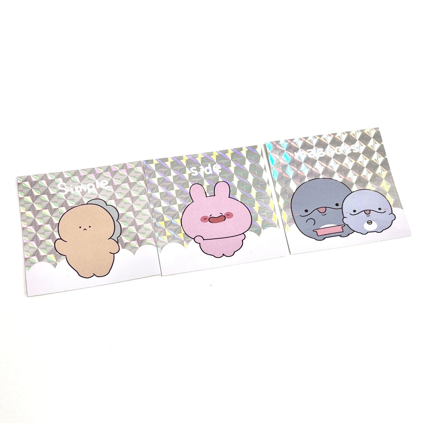 [ASAMIMI-CHAN 】3-character collaboration! Complete set of square holographic stickers (ASAMIMI BASIC 2024 March)