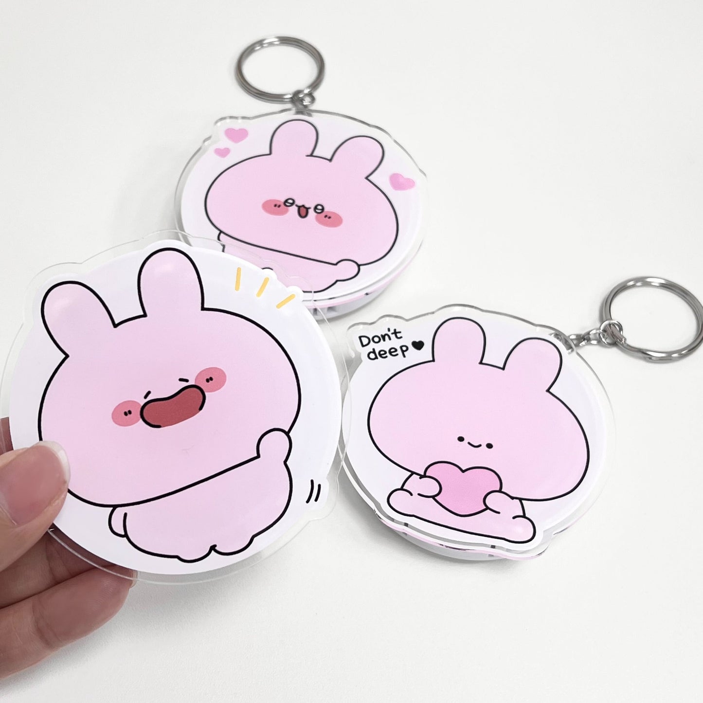 [ASAMIMI-CHAN] Key chain with voice (heart) (ASAMIMI BASIC 2024 March)