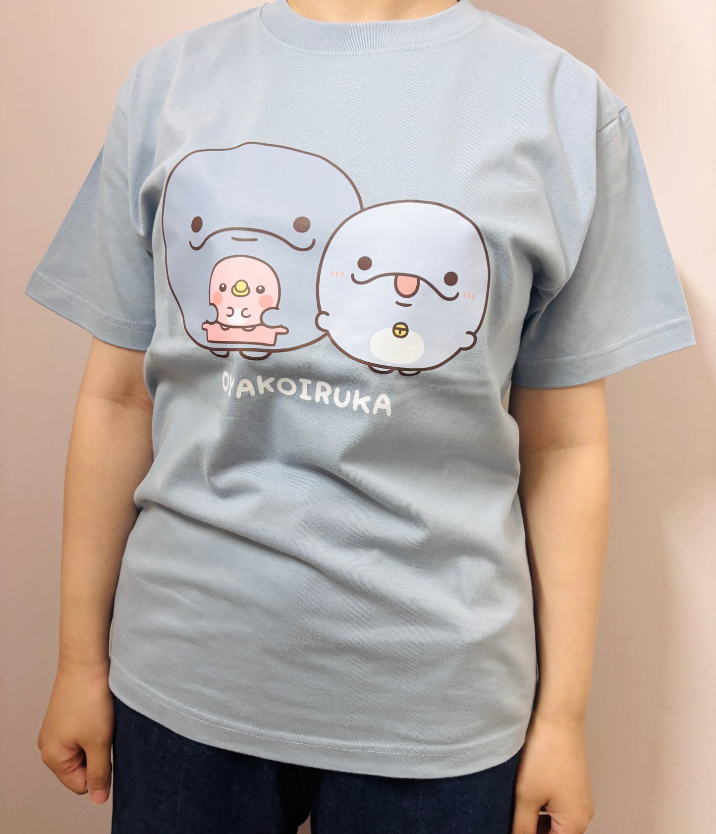 【親子イルカ】フロントプリントTシャツ【8月下旬発送】
