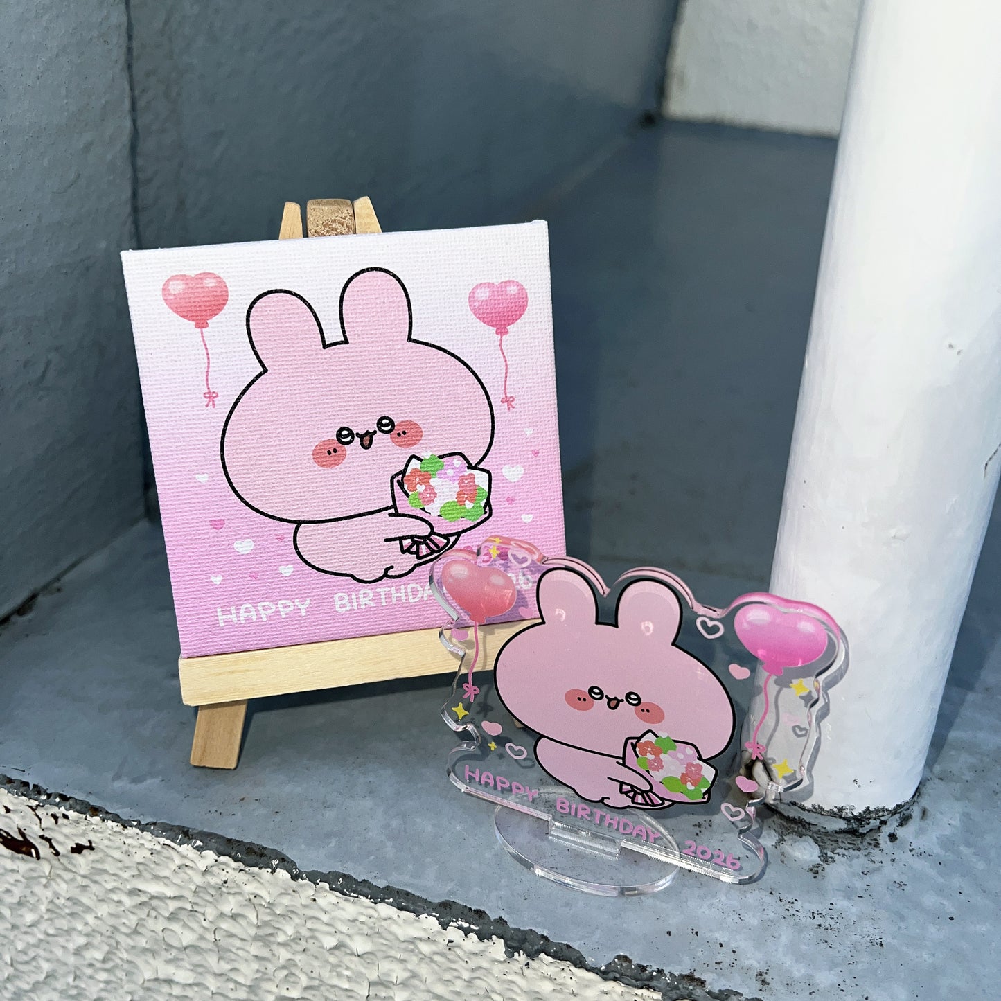 【あさみみちゃん】あさみみバースデー♡イーゼル付きミニキャンバス【4月中旬発送】