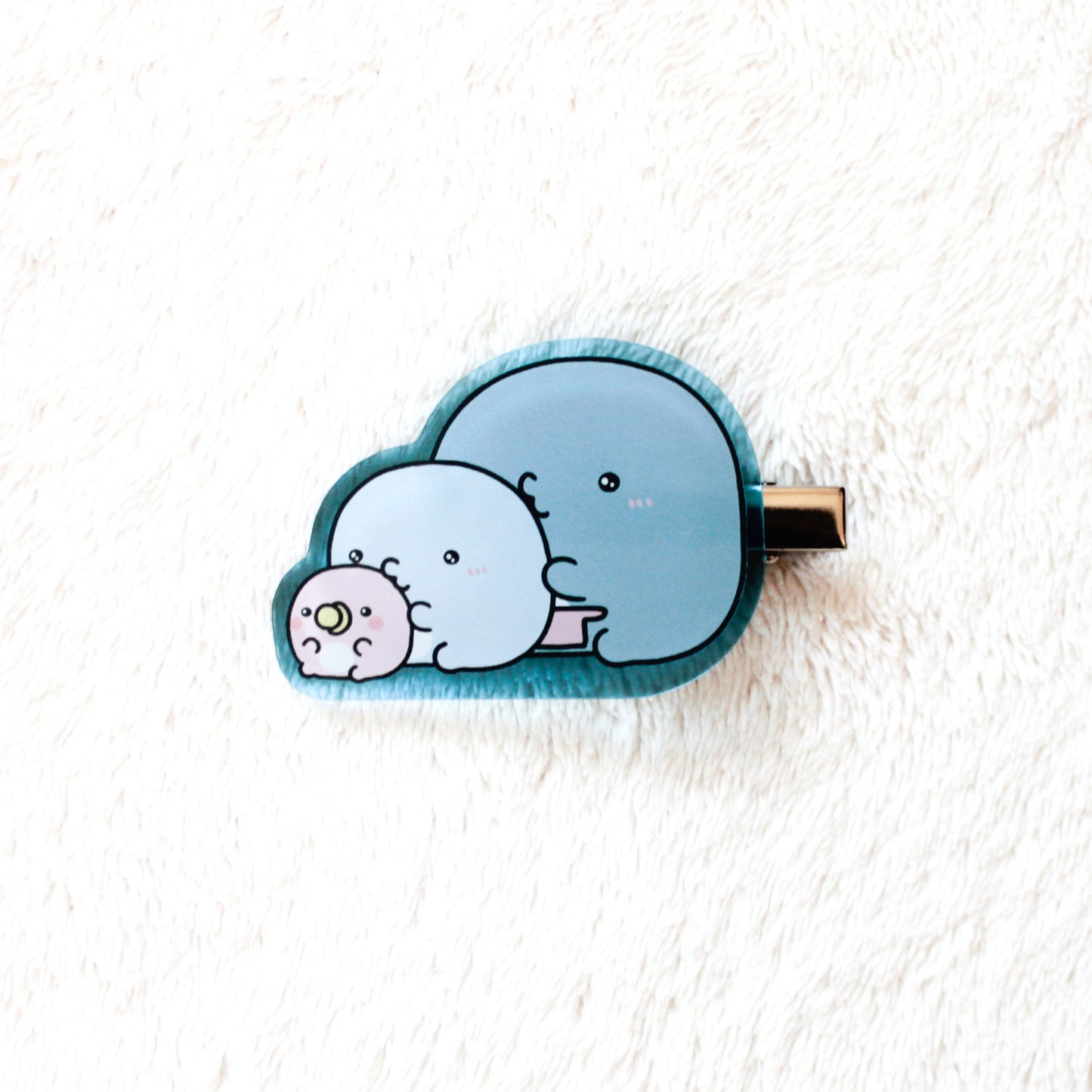 【親子イルカ】選べる♪クリアカラー前髪クリップ（全5種）【9月下旬発送】