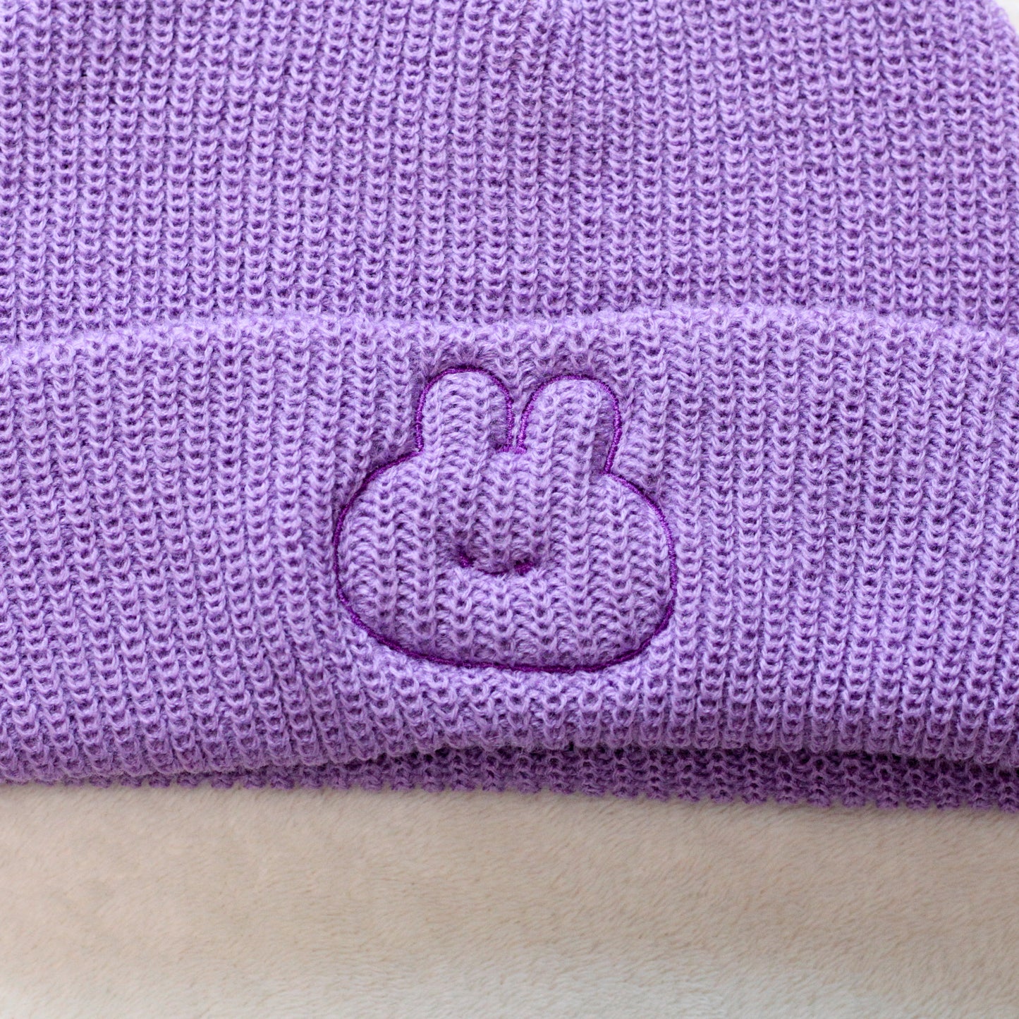 [ASAMIMICHAN] Cappellino in maglia con ricamo faccina [Spedizione a metà febbraio]