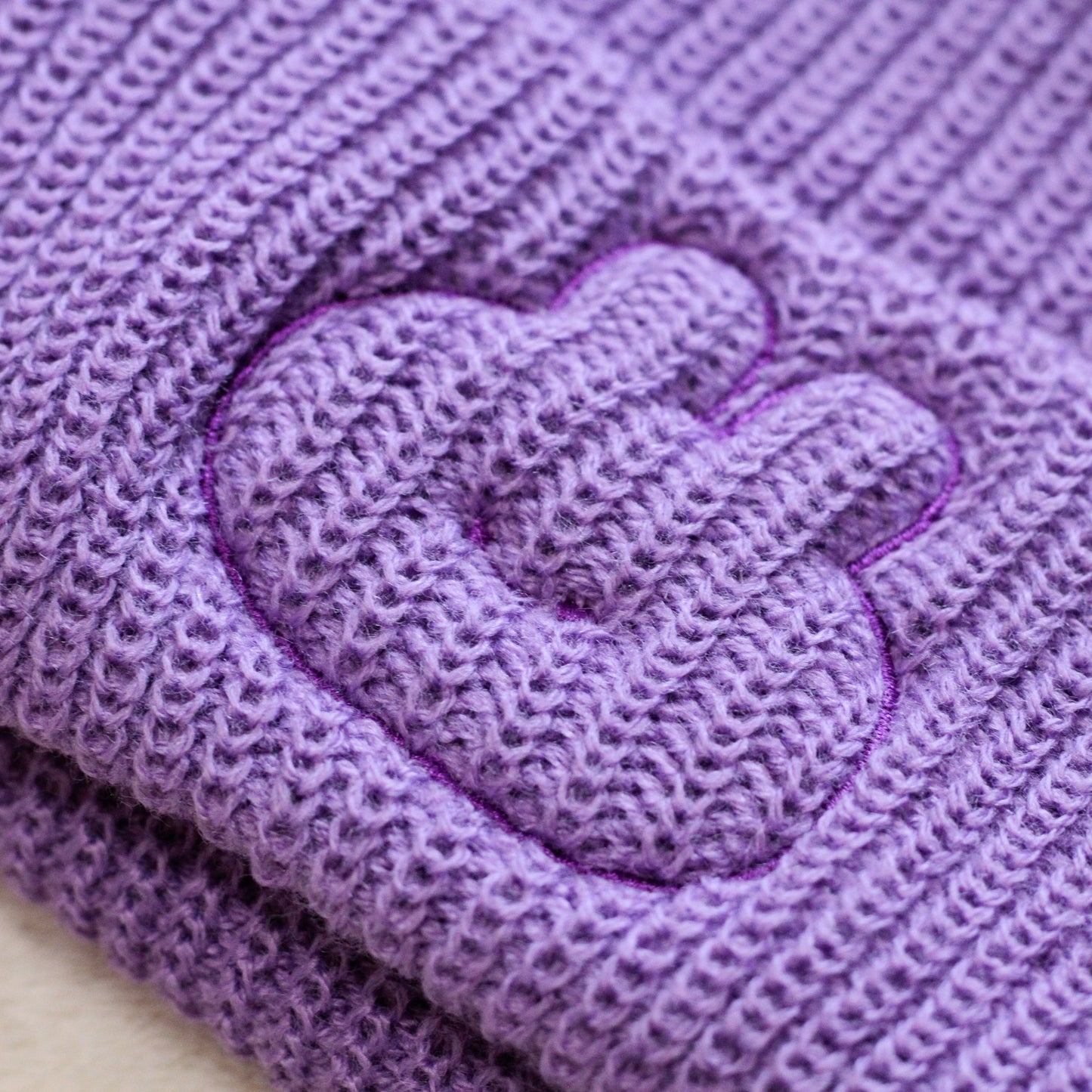 [ASAMIMICHAN] Cappellino in maglia con ricamo faccina [Spedizione a metà febbraio]