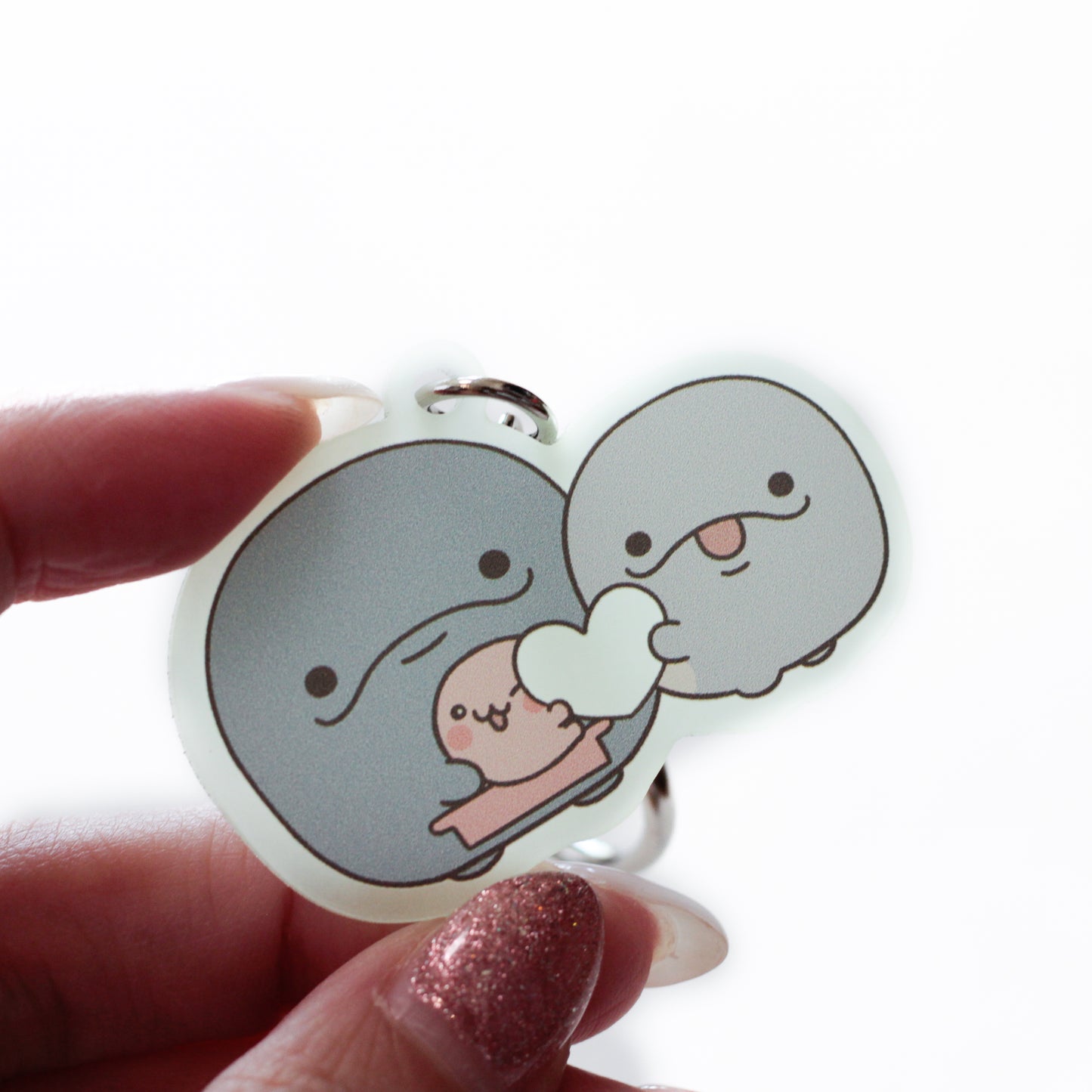 【親子イルカ】蓄光アクキー【3月中旬発送】