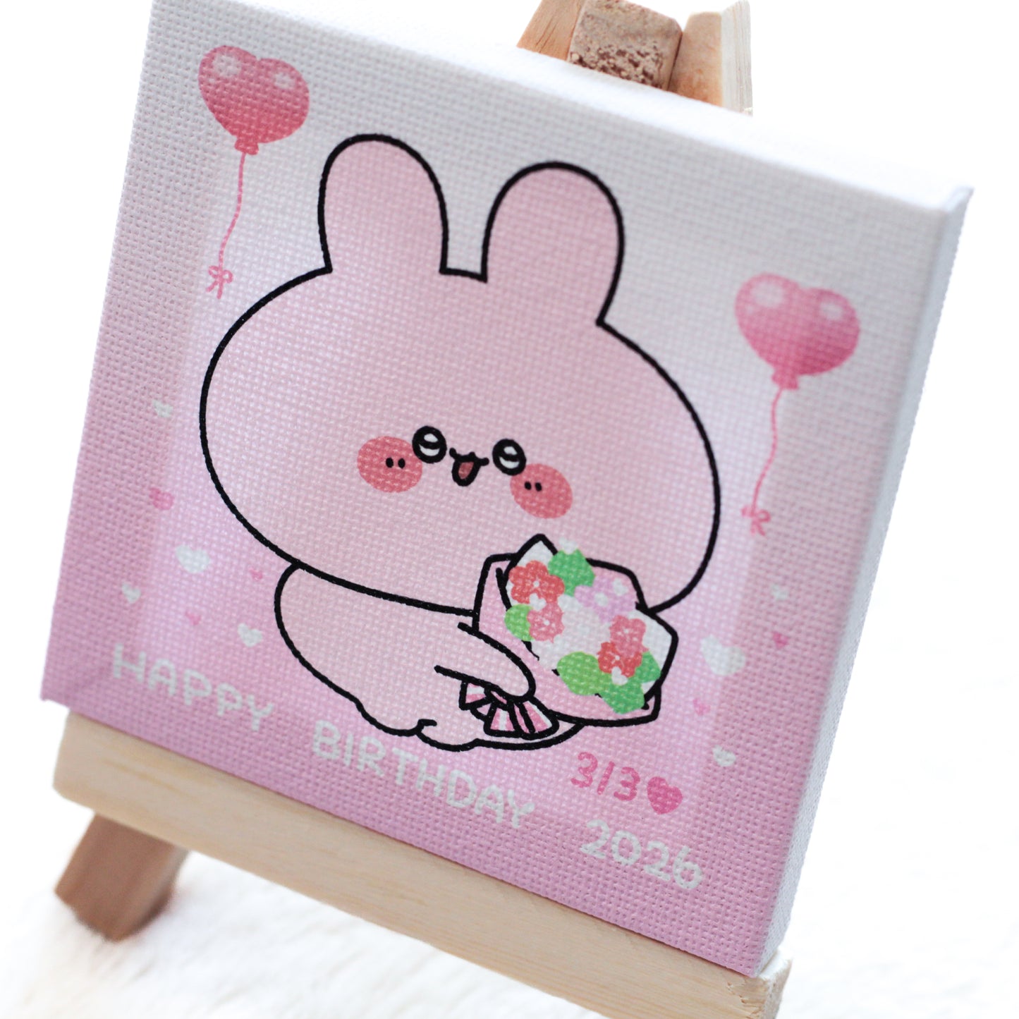 【あさみみちゃん】あさみみバースデー♡イーゼル付きミニキャンバス【4月中旬発送】