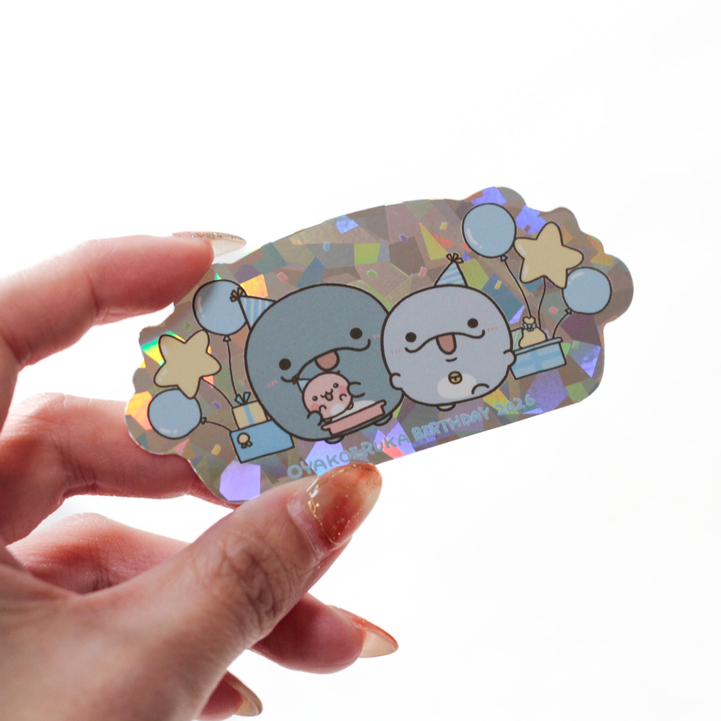 【親子イルカ】フレークシール（20枚入り）【6月下旬発送】