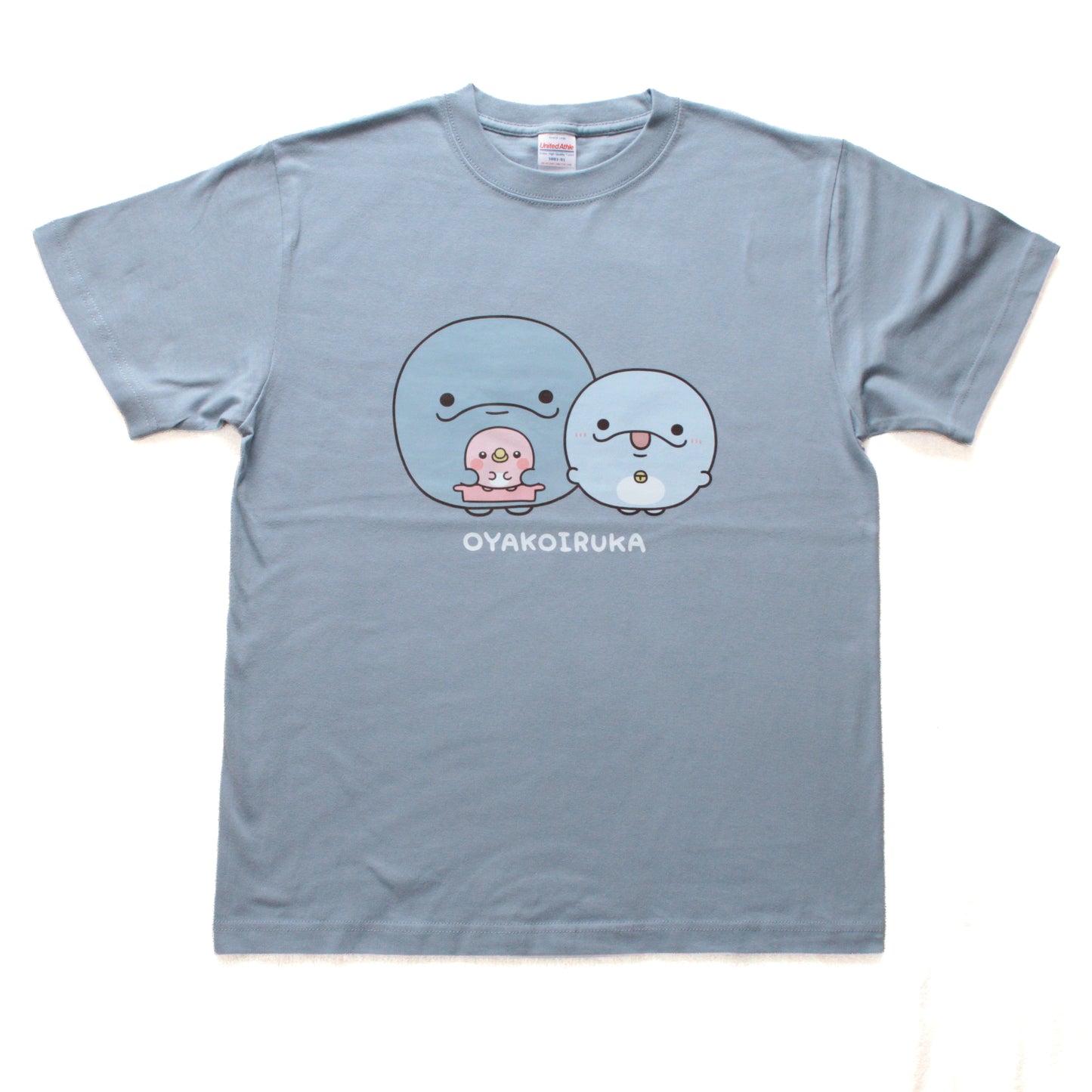 【親子イルカ】フロントプリントTシャツ【8月下旬発送】