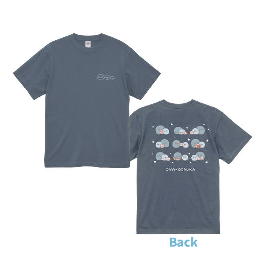 【親子イルカ】刺繍&プリント両面Tシャツ【5月下旬発送】