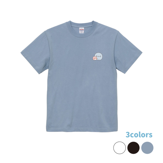 【親子イルカ】ワンポイントプリントTシャツ【9月下旬発送】