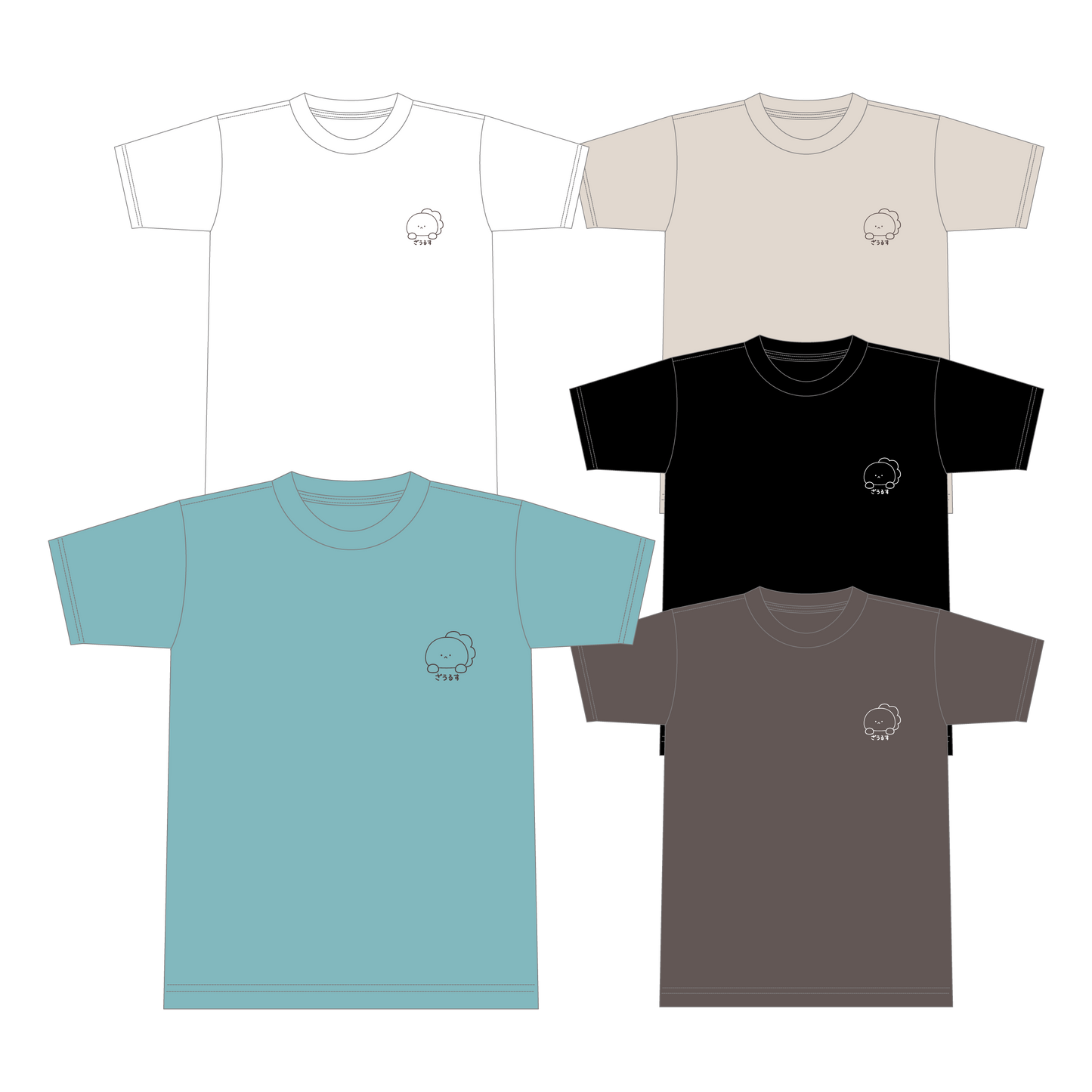 [KOMARIZAURUSU] Zaurusu Stickerei T-Shirt [Versand Mitte Juli]