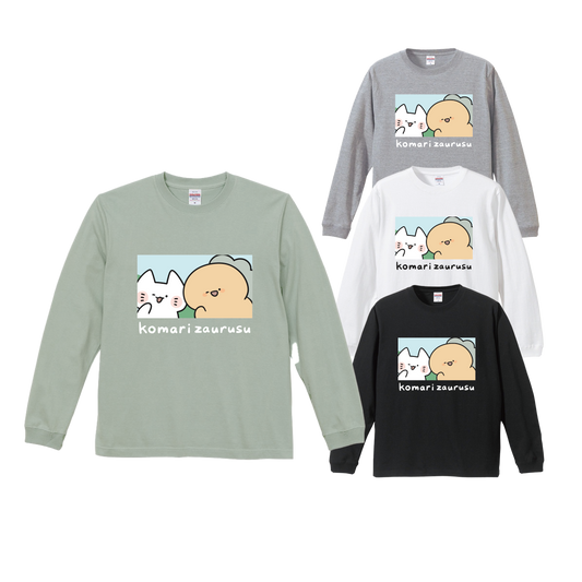 [KOMARIZAURUSU]雙人印花長袖T恤[10月中旬出貨]