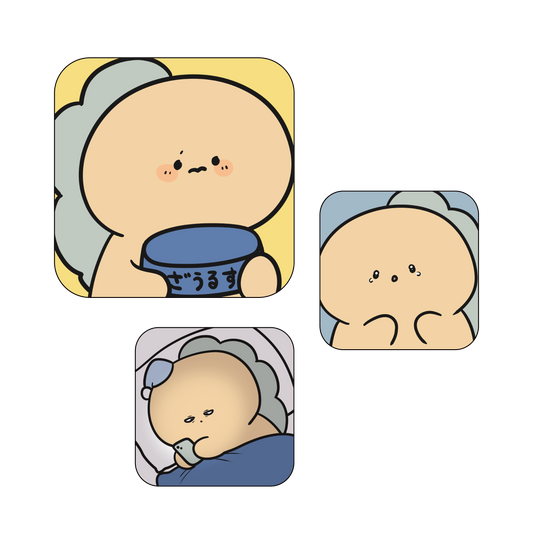 [KOMARIZAURUSU] 表情豐富隨機徽章 (全3種) [11月中旬出貨]