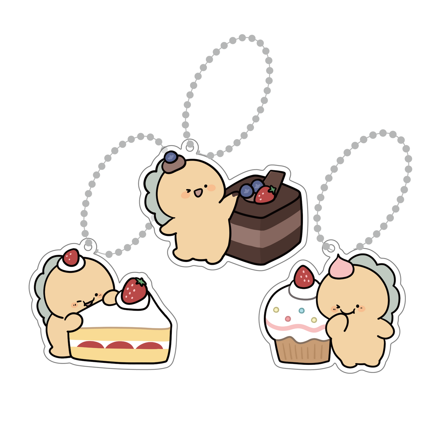 [KOMARIZAURUSU] 糖果隨機壓克力鑰匙圈完整套組(全部 3 種)[六月中旬出貨]