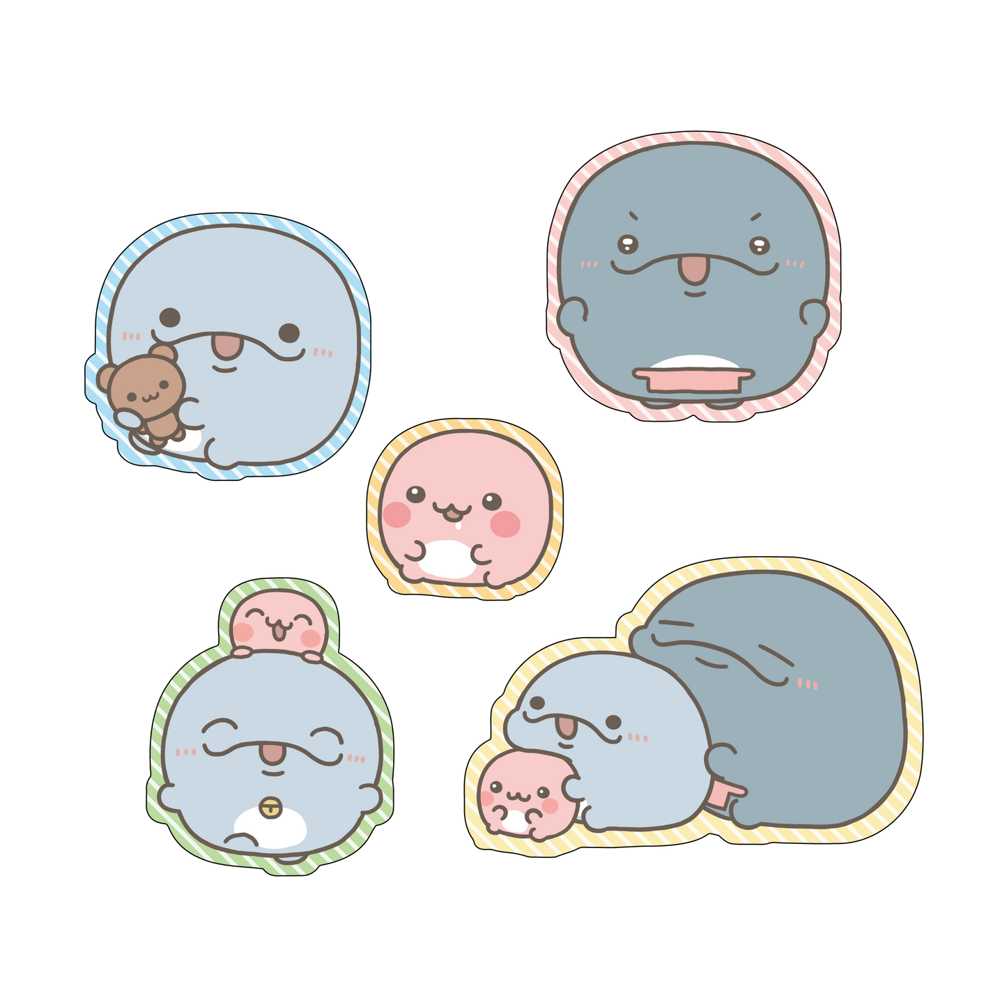 【親子イルカ】ランダムステッカーコンプリートセット（全5種）【5月下旬発送】