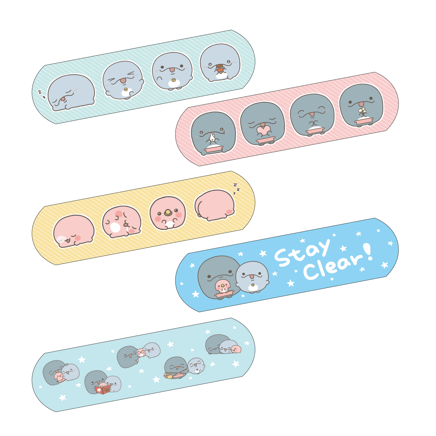 [OYAKOIRUKA] Komplettset Sticker im Pflaster-Design (insgesamt 5 Varianten) [Versand Ende Juli]