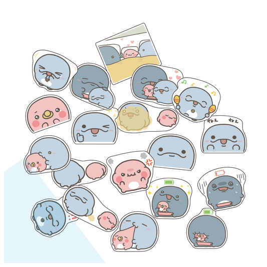 【親子イルカ】フレークシール（20枚入り）【6月下旬発送】