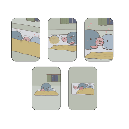 【親子イルカ】大人気動画♪ランダム缶バッジコンプリートセット（全5種）【4月中旬発送】