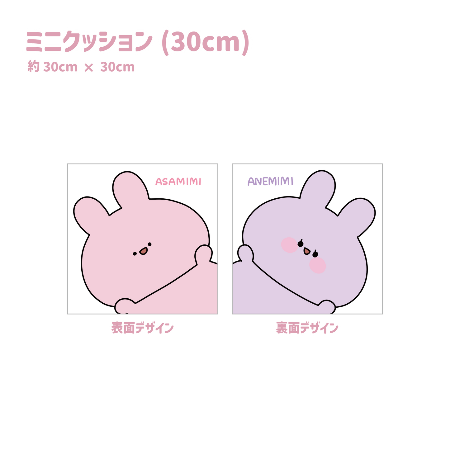 【あさみみちゃん】ミニクッション（30cm）【6月中旬発送】(ASAMIMI BASIC 2024 APRIL)