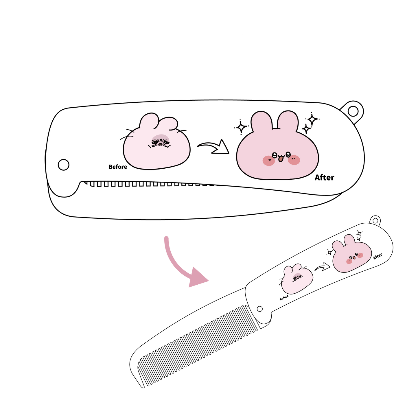 [ASAMIMICHAN] 摺疊美髮梳 [3月中旬出貨]