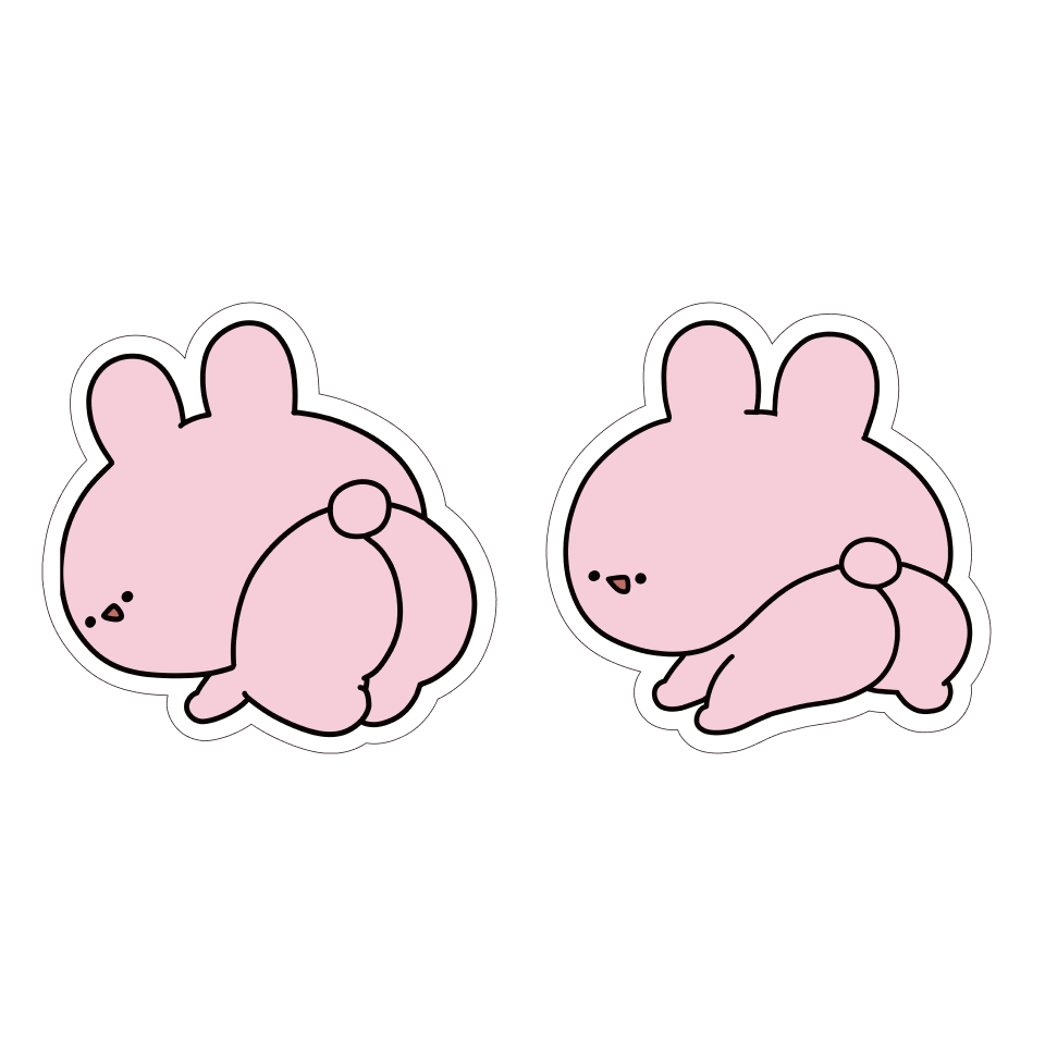 [ASAMIMI-CHAN 】Butt appeal❣ Set of 2 stickers [Shipping in mid-November]