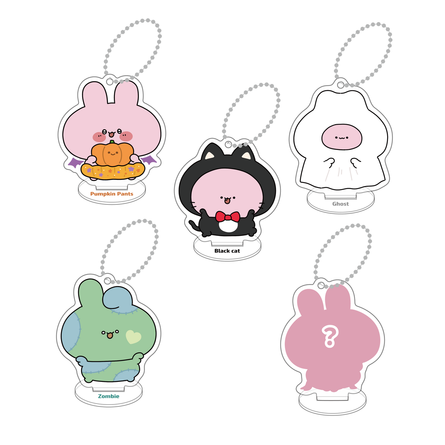 [ASAMIMICHAN] Geheimnis vorhanden♪ Zufälliger Halloween Acryl Ständer Schlüsselanhänger Komplettset (Alle 5 Typen) [Versand Mitte Oktober]