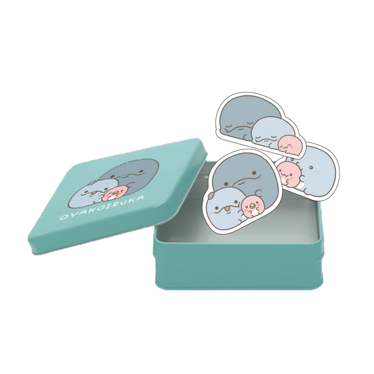 [OYAKOIRUKA] 方形鐵罐&貼紙套裝[12月中旬出貨]