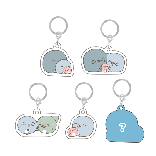 【親子イルカ】シークレットあり♪ランダムめじるしアクリルチャームコンプリートセット（全5種）【8月下旬発送】