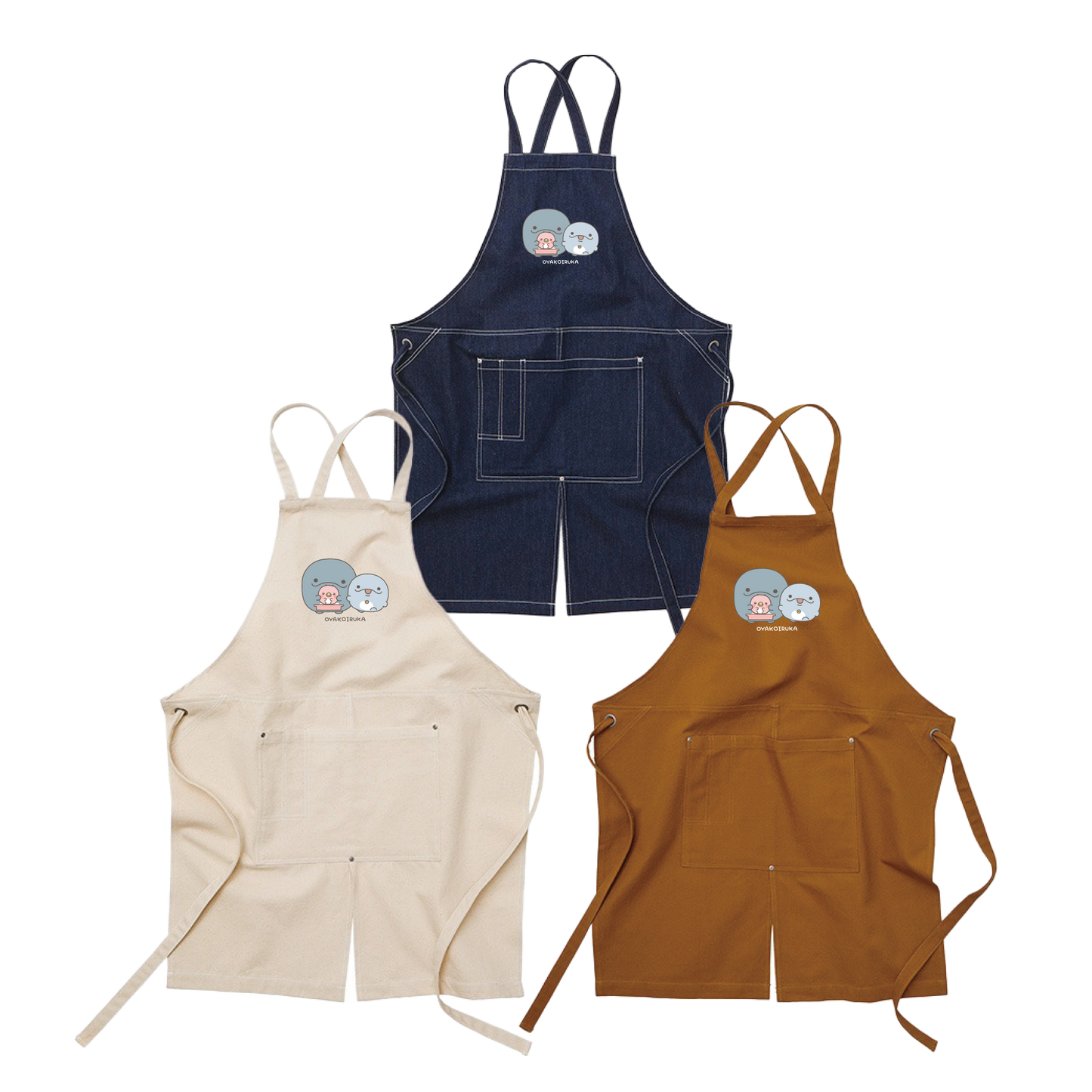 [OYAKOIRUKA] Washed-Canvas-Schürze (Cross-Typ) [Versand Mitte April]