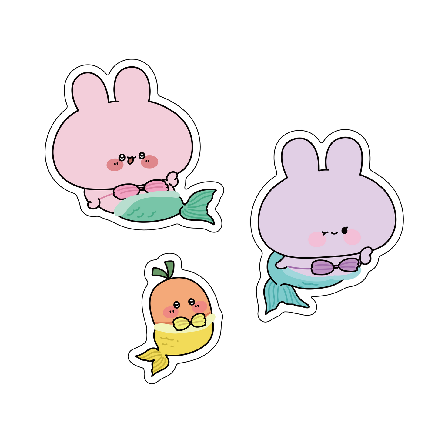 [ASAMIMICHAN] Lot de 3 autocollants Mermaid Asamimi [Expédition fin septembre]