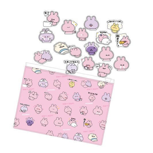 【あさみみちゃん】フレークシール＆総柄クリアスライダーポーチセット【10月中旬発送】