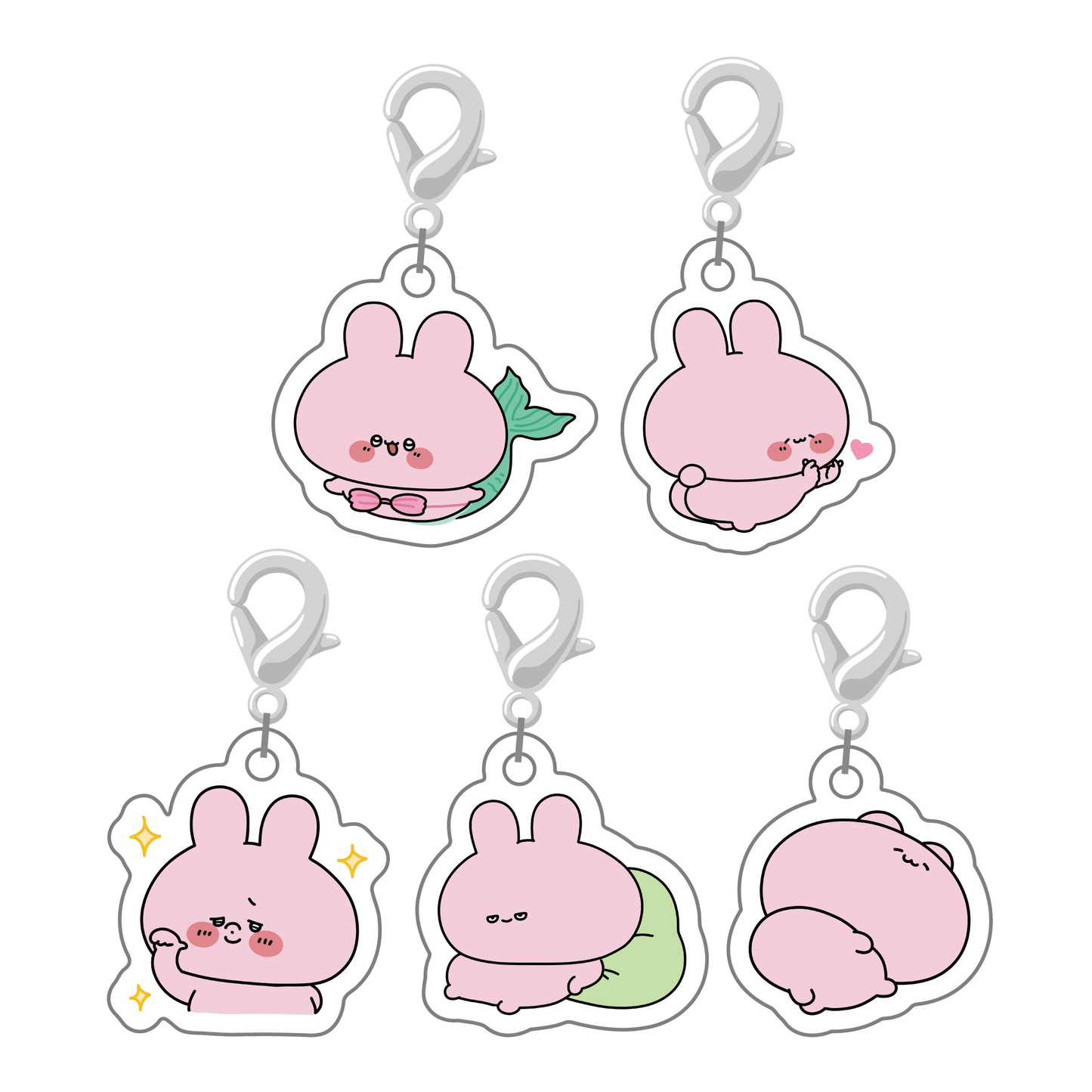 [ASAMIMICHAN] Set complet de breloques acryliques miniatures aléatoires (5 types au total) [Expédition fin septembre]