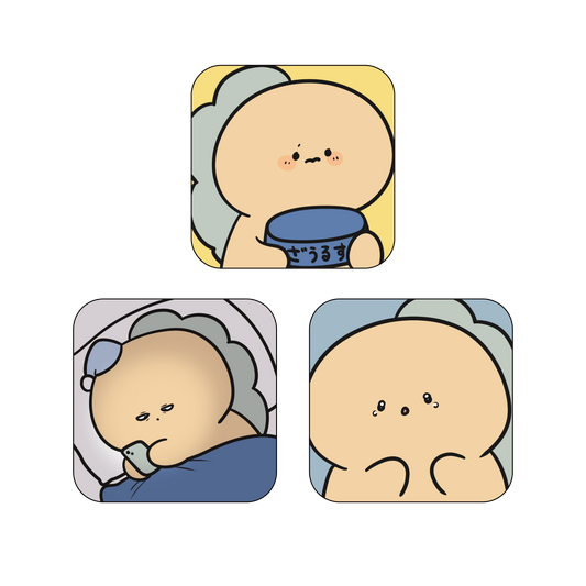 [KOMARIZAURUSU] 表情豐富♪隨機胸章全套收集組(全3款)[11月中旬出貨]