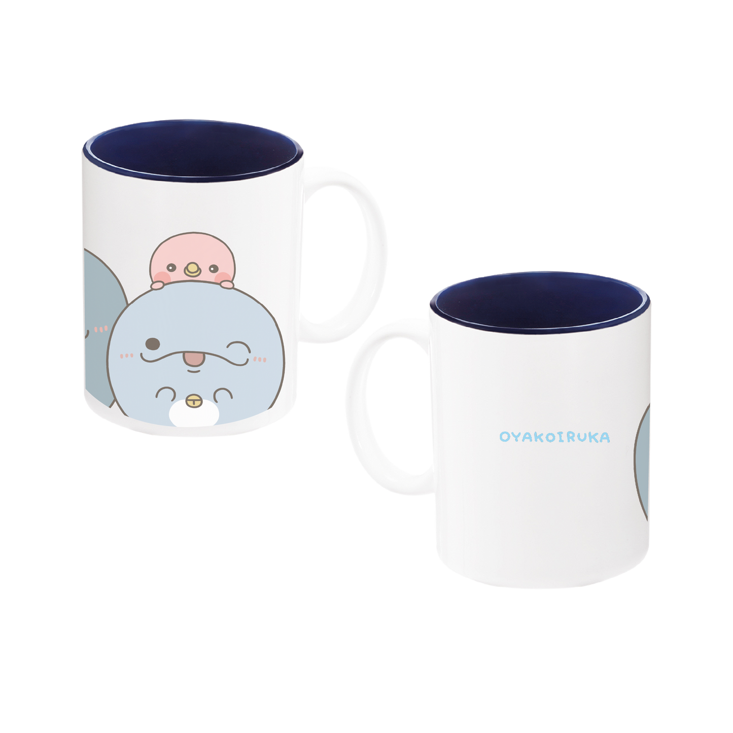 【親子イルカ】カラーマグカップ【10月下旬発送】