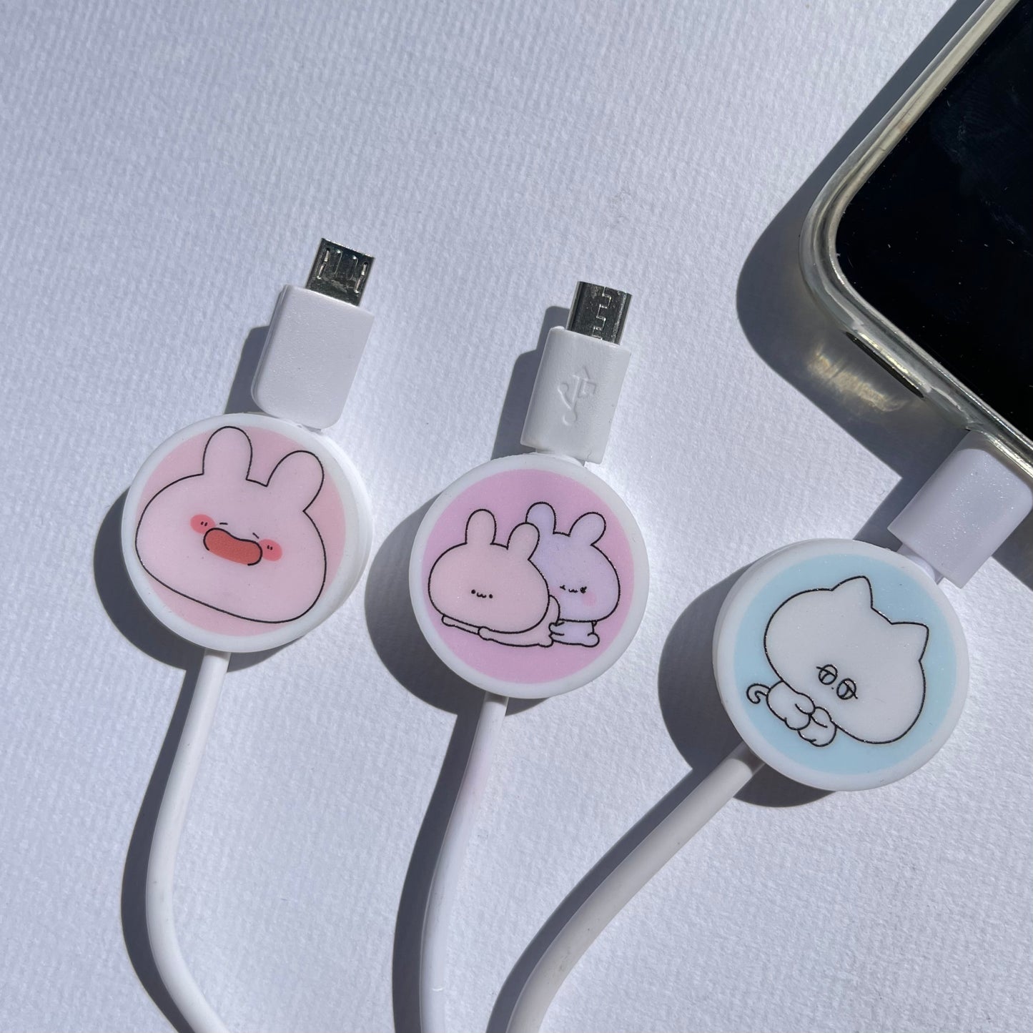 [Asamimi-chan] Set of 3 silicone cable protective covers (all 3 types) (Amulet for you! Series) [Shipped in mid-March]