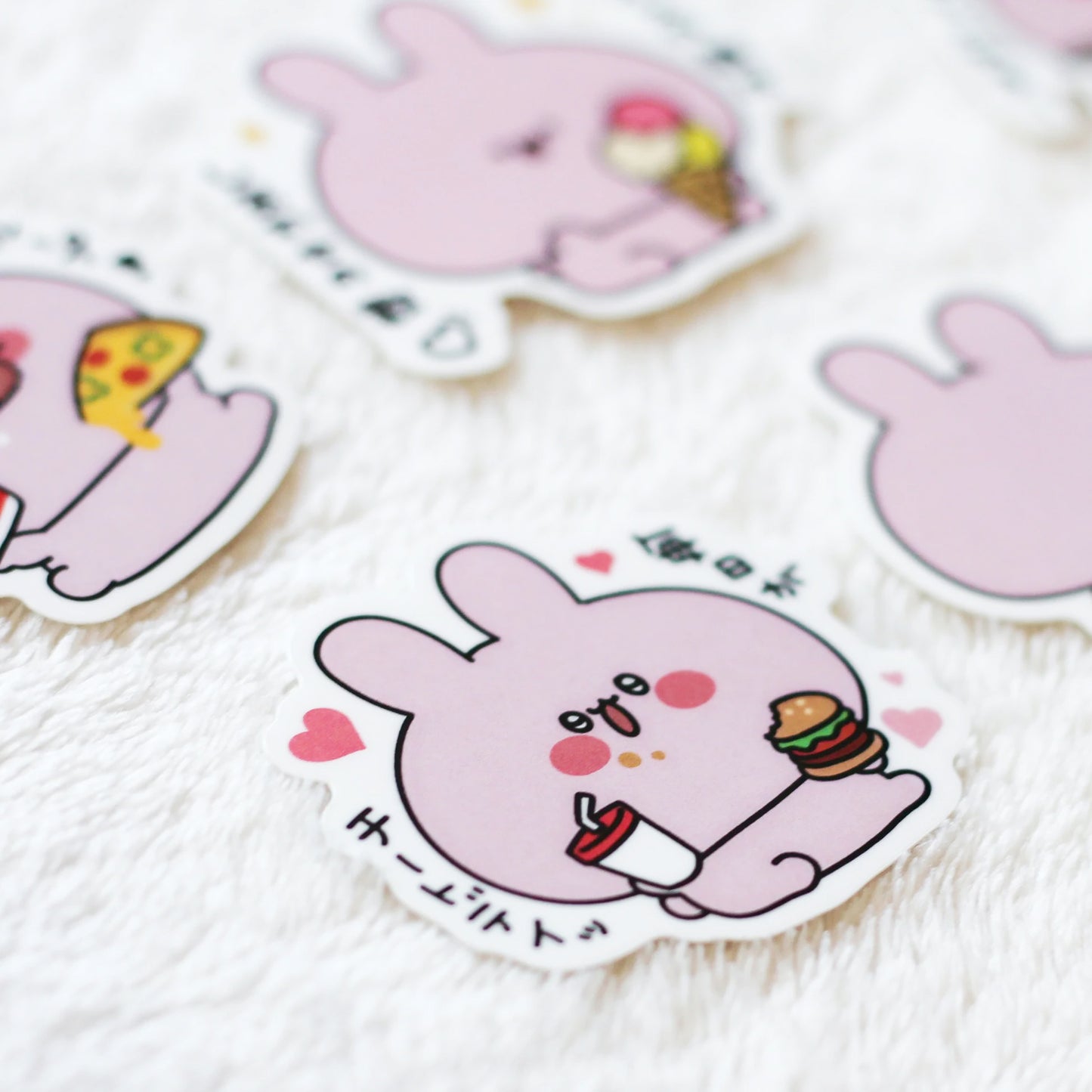 [ASAMIMICHAN] Set complet de stickers aléatoires ventre plein (5 types au total) (Réédition) [Expédition fin septembre]