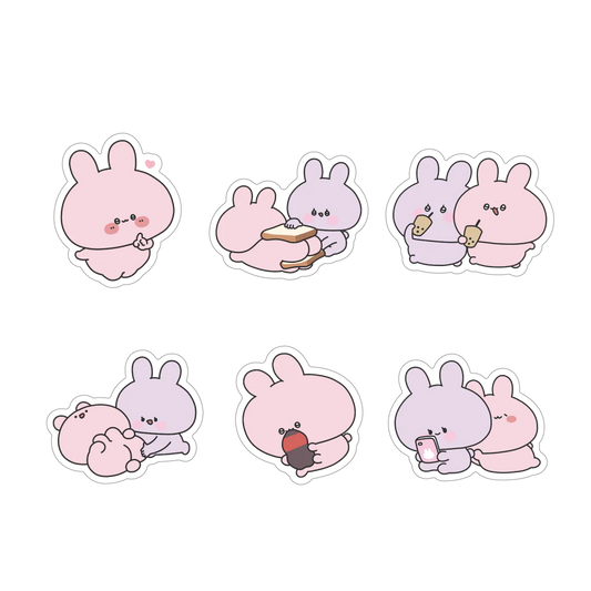 [ASAMIMICHAN] Set completo di sticker die-cut casuali (6 tipi in totale) (Ristampa) [Spedizione a fine agosto]