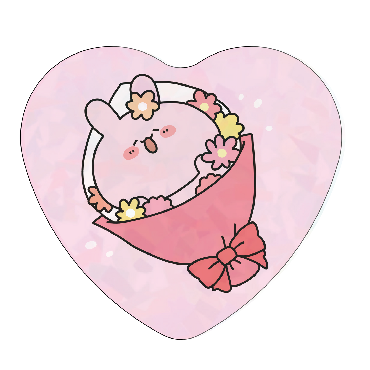 [Asamimi-chan] Set completo di badge a forma di cuore glitterato casuale (6 tipi in totale) [spedito all'inizio di aprile]