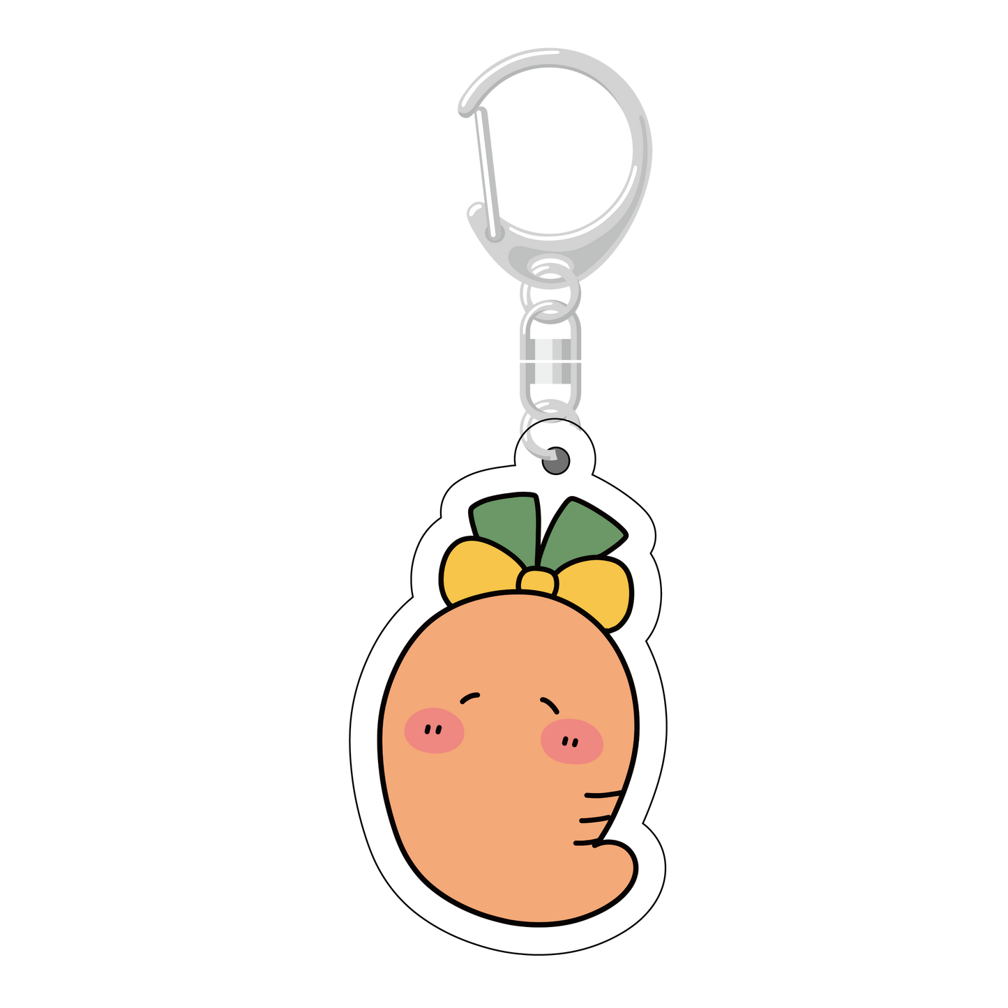 [Asamimi-chan] Porte-clés en acrylique (Ribbon Carrot-chan) [Expédié début mars]