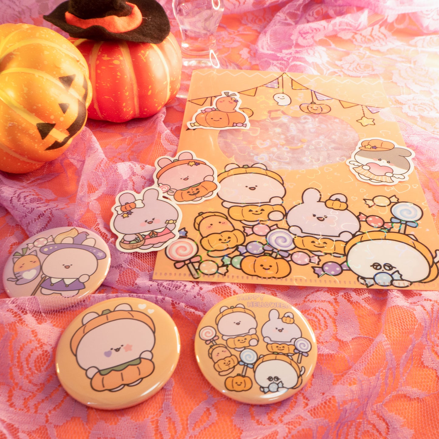 [Asamimi-chan] Distintivo di latta casuale di Happy Halloween (tutti e 3 i tipi) [spedito a fine ottobre]