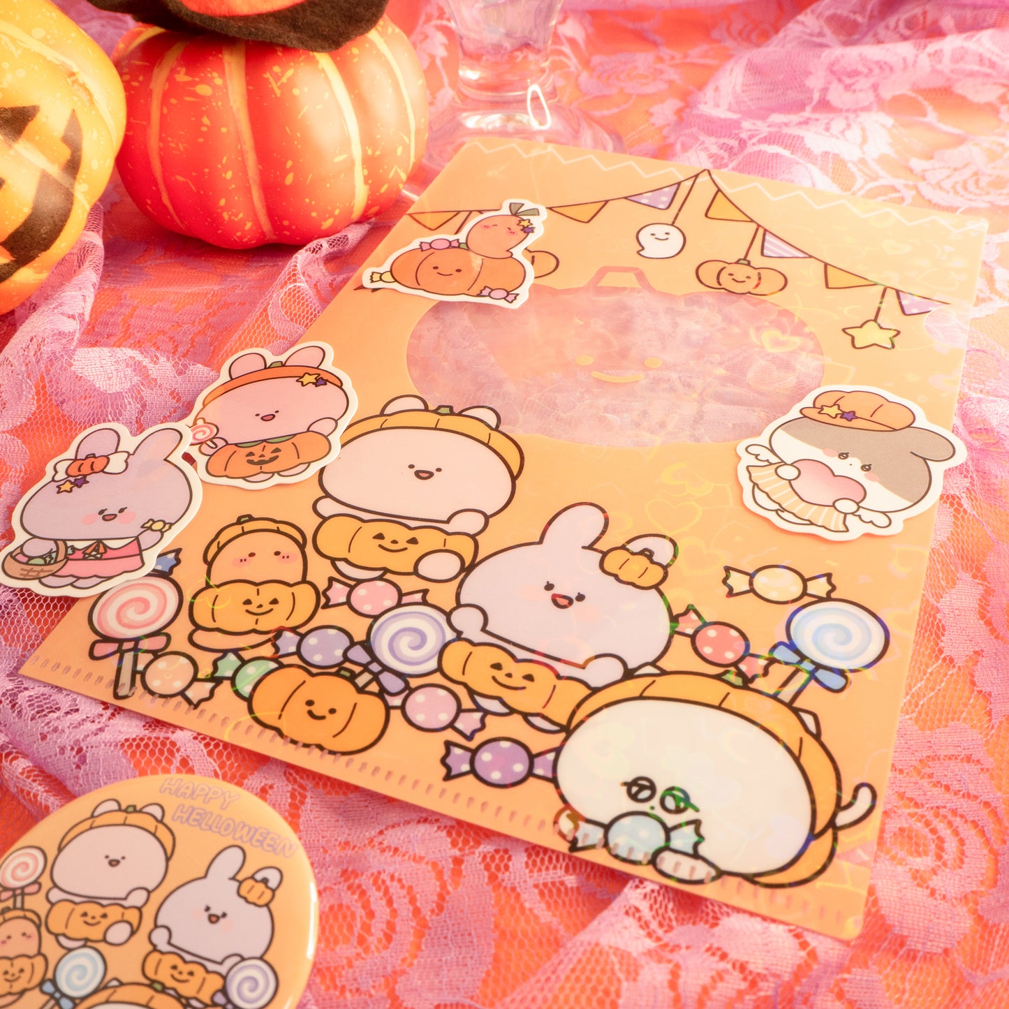 [Asamimi-chan] Zufälliges Blechabzeichen „Happy Halloween“ (alle 3 Typen) [Ende Oktober versendet]