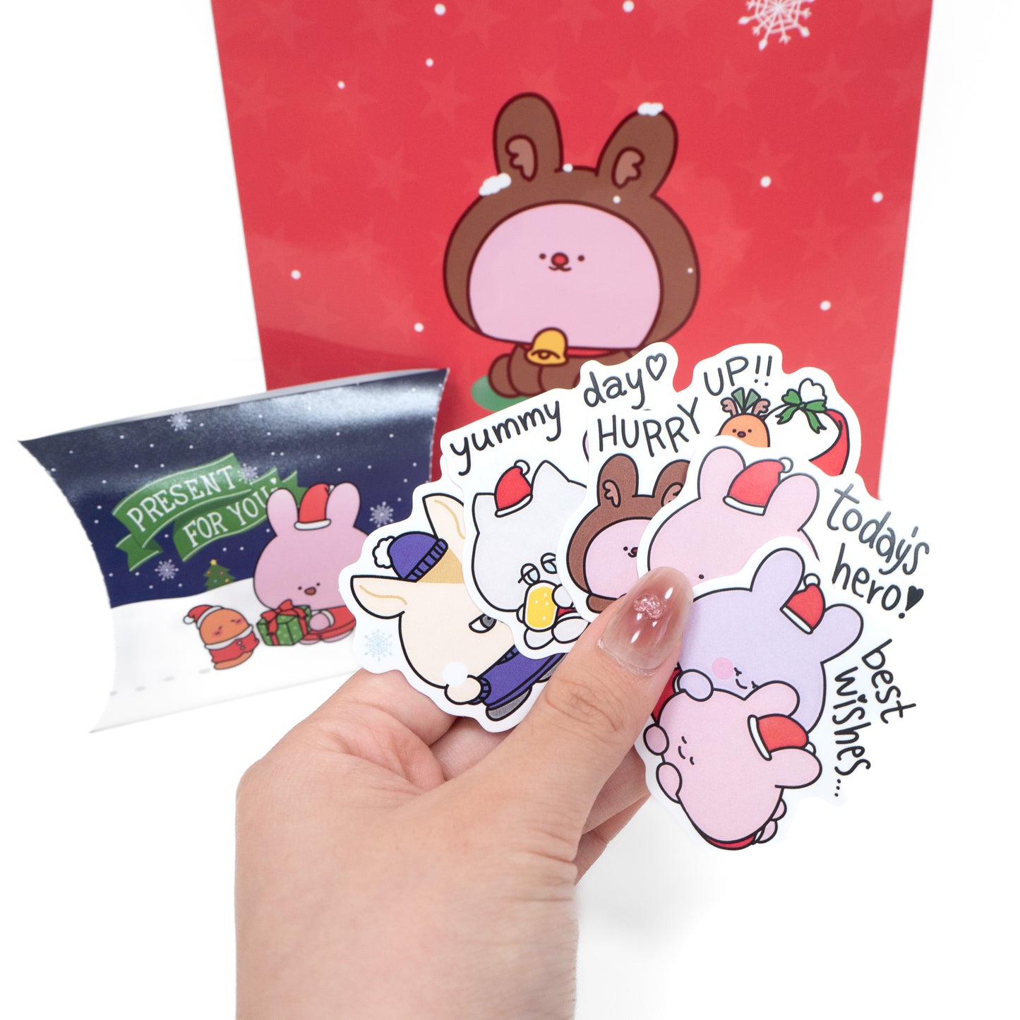 [Asamimi-chan] Christmas stickers (5 pieces)