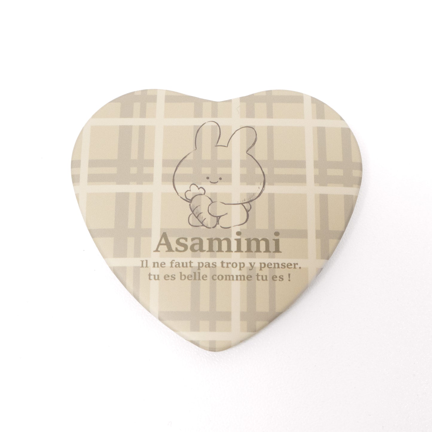 [Asamimi-chan] Distintivo con lattina a forma di cuore (femminile francese)