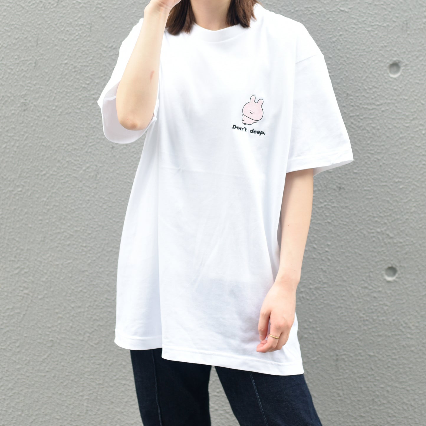 【あさみみちゃん】半袖刺繍Tシャツ（Don't deep)【受注生産】