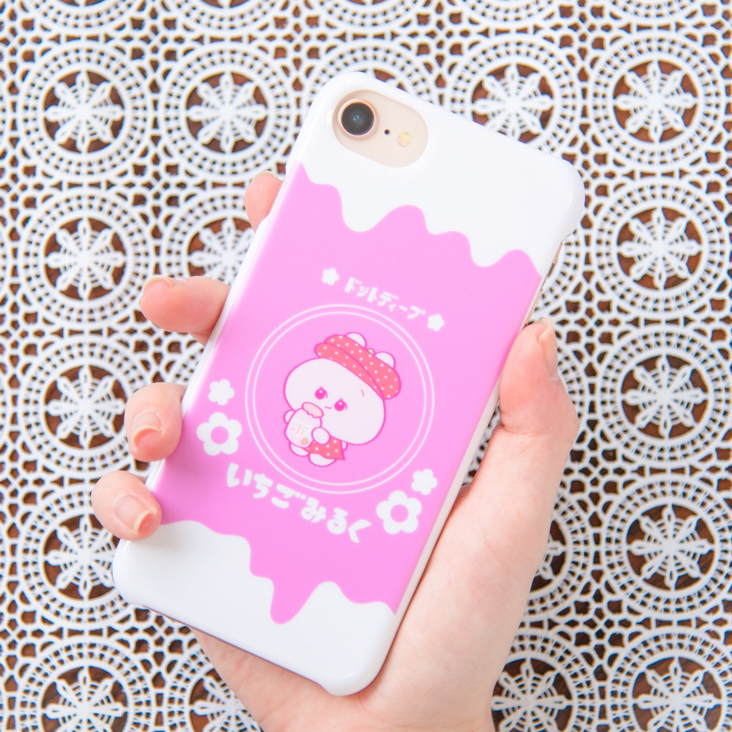 [Asamimi-chan] Custodia per smartphone compatibile con quasi tutti i modelli (Strawberry Milk) e altri [Su ordinazione]