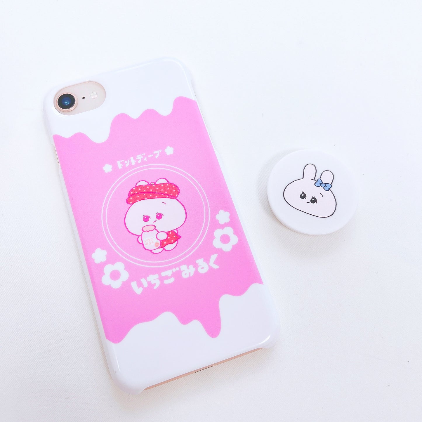 [Asamimi-chan] Custodia per smartphone compatibile con quasi tutti i modelli (Strawberry Milk) e altri [Su ordinazione]