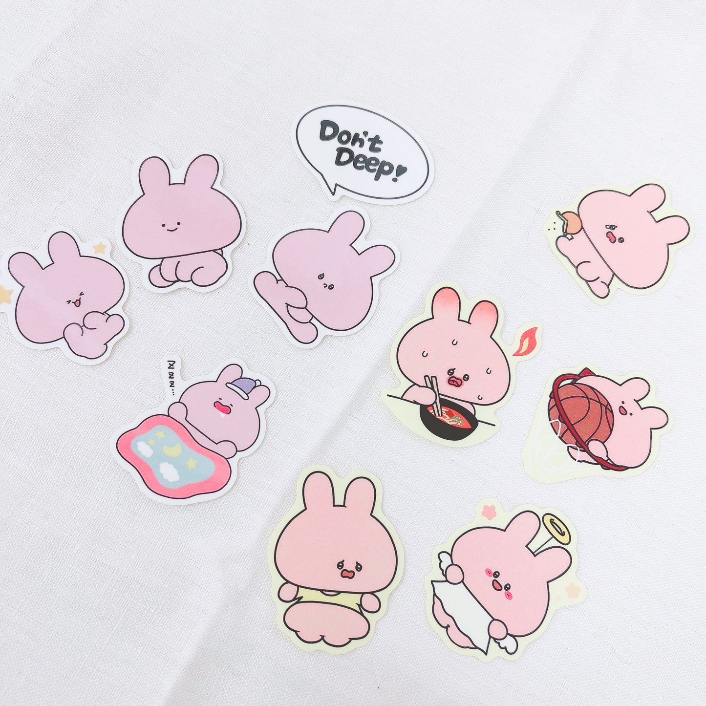 [Asamimi-chan] Omanuke stickers (5 pieces)