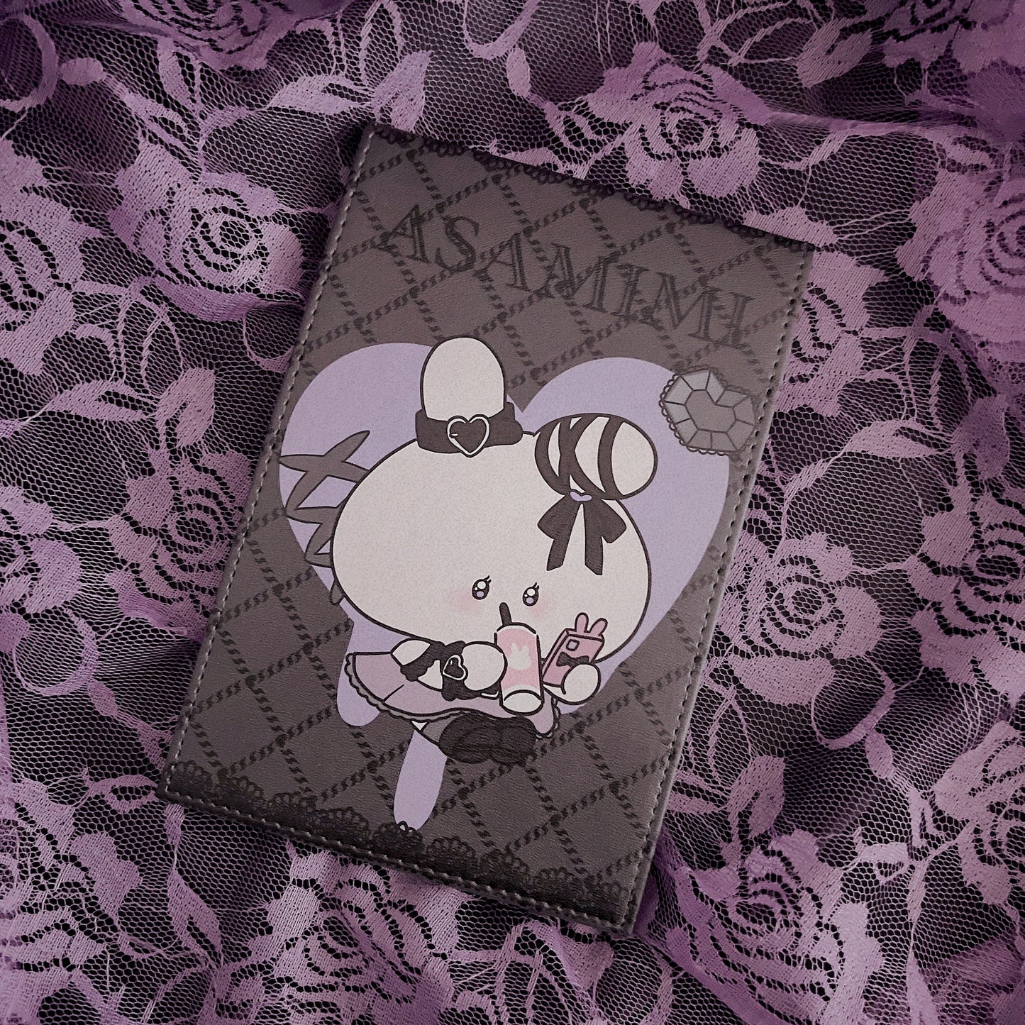 [Asamimi-chan] PU leather folding mirror [Made to order]