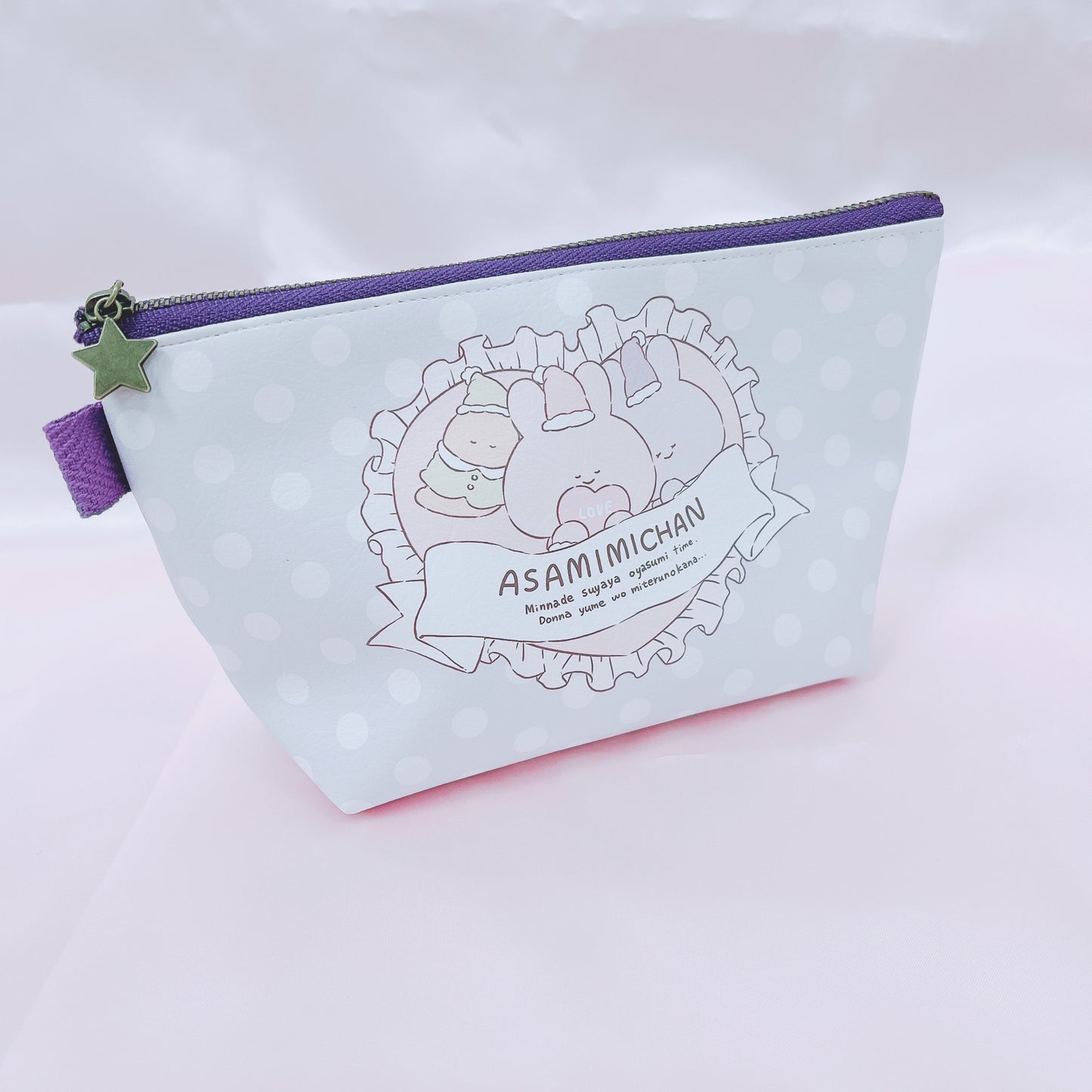 [Asamimi-chan] Synthetic leather triangular pouch (pajama party) [shipped in early October]